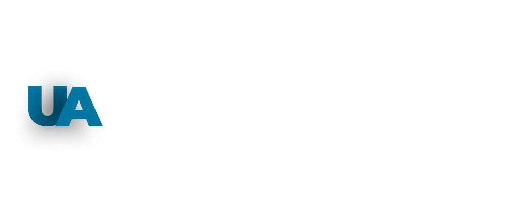 Urban AdMark white horizontal logo with category